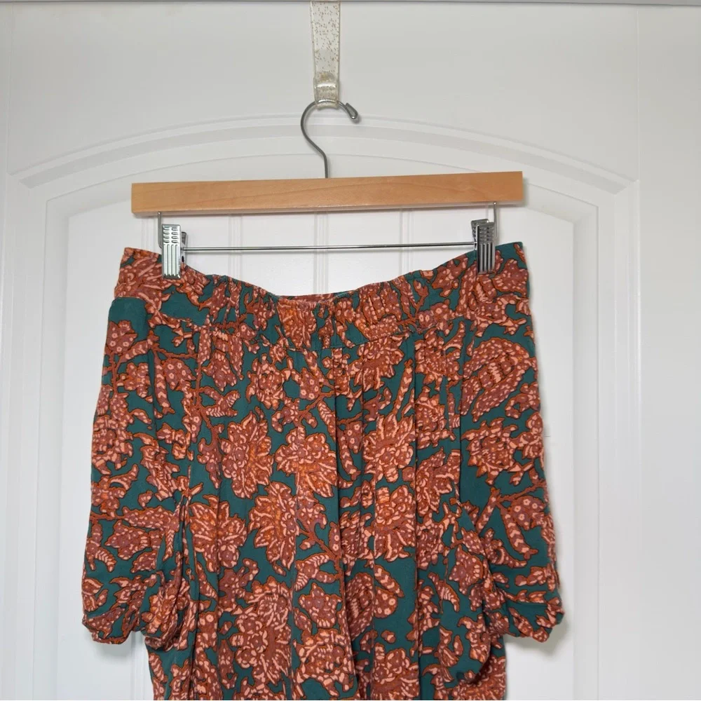 Free People Medium High Rise Olympia Harem Balloon Printed Boho Floral Pants‎